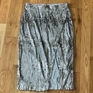 Glam Eloquii  Silver Sequin Pencil Skirt size 16